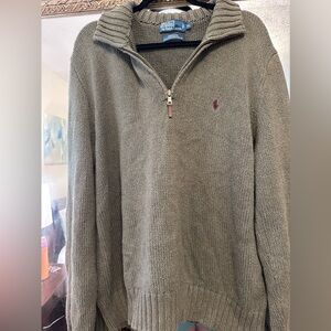 Polo by Ralph Lauren green knit quarter zip size XL